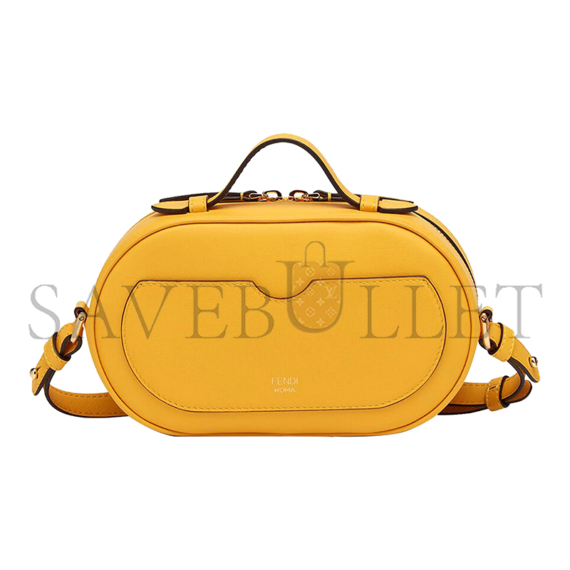 FENDI O'LOCK CAMERA BAG LEATHER WITH SUEDE MINI YELLOW 8BS058AHSBF192E (21*13*8cm)